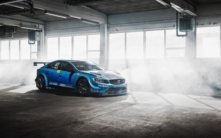 volvo s60, 2015, wtcc, racing, auto, blau, volvo