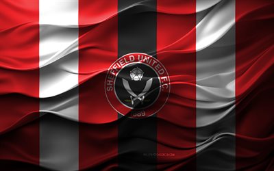 4k, sheffield united fc logo, roter weiß 3d  hintergrund, premier league, sheffield united fc emblem, englische fußballmannschaft, sheffield united fc flagge, 3d  textur, england, sheffield united fc, fußball, sheffield united