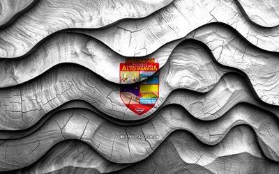 4k, alto paraná bandeira, departamentos do paraguai, bandeiras de ondas 3d de madeira, dia do alto paraná, bandeira de alto paraná, alto parana bandeira de madeira, alto paraná, ámérica do sul, departamentos paraguaios, departamento de alto paraná