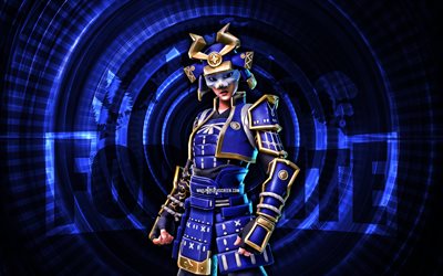 hime fortnite, 4k, blauer spiralhintergrund, fortnite, kreativ, hime haut, fortnite hime haut, hime, fortnite  charaktere