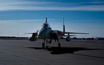 mcdonnell douglas f 15e strike eagle, 4k, aeroporto, us air force, combattimento da combattimento, f 15, pista, aereo da combattimento, esercito americano, aereo, aviazione militare, f 15e strike eagle, mcdonnell douglas