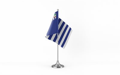 4k, Rivera Department table flag, white background, Rivera Department flag, departments of Uruguay, Rivera flag on metal stick, flag of Rivera Department, Uruguay, Rivera