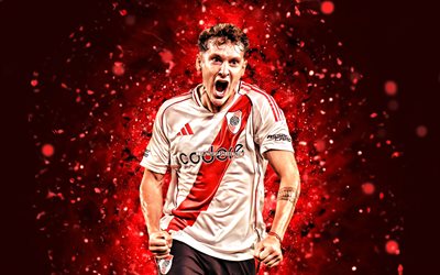 facundo colidio, 4k, luci al neon rossa, piatto del fiume, divisione argentina primera, calciatori argentina, facundo colidio 4k, calcio, five plase fc, ca river plate, piatto del fiume facundo colidio