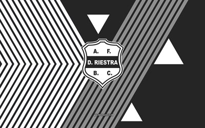logotipo de deportivo riestra, 4k, equipo de fútbol de argentina, fondo de líneas blancas negras, deportivo riestra, división argentina primaria, argentina, arte de línea, deportivo riestra emblema, fútbol americano