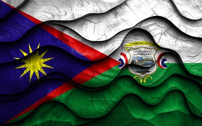 4k, bandera de cordillera, departamentos de paraguay, banderas de ondas 3d de madera, día de cordillera, bandera de madera de cordillera, cordillera, sudamerica, departamentos paraguayo, departamento de cordillera