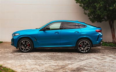 2025, bmw x6, 4k, sivunäkymä, ulkopuoli, sininen bmw x6, uusi sininen x6 2025, x6 m sport 30d steptronic, x6 f96, saksalaiset autot, bmw