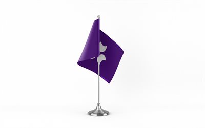 4k, bandera de mesa de gunma, fondo blanco, bandera, prefecturas de japón, bandera de gunma en metal stick, bandera de gunma, japón, pistola