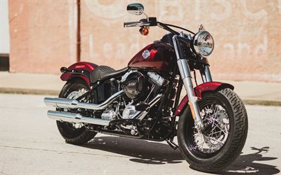 harley davidson fls softail slim, 4k, superbikes, vélos 2016, motos américaines, harley davidson