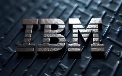 logo ibm metal, 4k, grunge art, sfondi della griglia metallica, logo 3d ibm, creativo, logo ibm, marchi elettronici, ibm, logo dei marchi