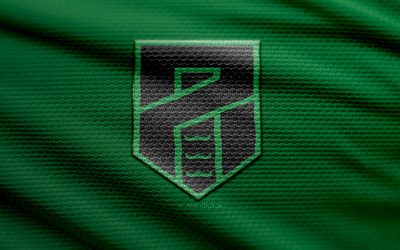 logo en tissu de pordénone, 4k, contexte de tissu vert, serie b, bokeh, football, logo pordénone, emblème de pordénone, pordenone calcio, club de football italien, pordenone fc