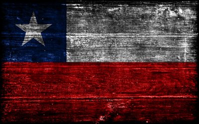 chile träflagga, 4k, träregra flaggor, sydamerikanska länder, chile, chile day, sydamerika, chilensk flagga, chilenska nationella symboler, chile flagga