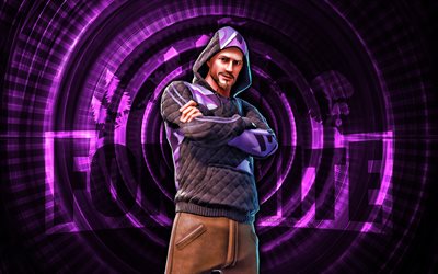 monikielinen, 4k, violetti kierretausta, fortnite, luova, monikerron iho, fortnite  ohjaaja iho, ohjaaja, fortnite  hahmot