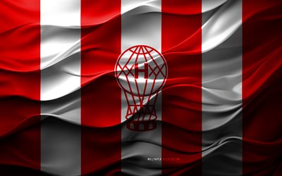 4k, logotipo de ca huracan, fondo 3d blanco rojo, división de primera argentina, emblema de ca huracan, equipo de fútbol de argentina, bandera de ca huracan, textura 3d, argentina, ca huracan, fútbol americano, fútbol, huracán