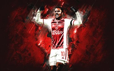 Chuba Akpom, Ajax, English football player, red stone background, AFC Ajax, Netherlands, football