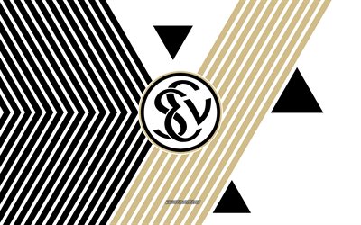 sv elversberg logo, 4k, deutsche fußballmannschaft, hintergrund der schwarzen weißen linien, sv elversberg, bundesliga 2, deutschland, linienkunst, sv elversberg emblem, fußball