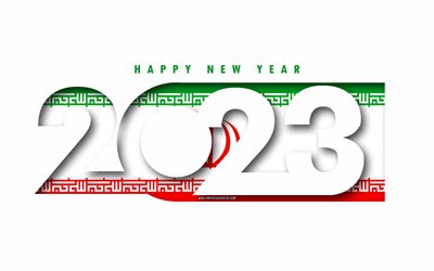 Happy New Year 2023 Iran, white background, Iran, minimal art, 2023 Iran concepts, Iran 2023, 2023 Iran background, 2023 Happy New Year Iran
