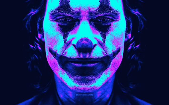 4k, Joker Cyberpunk, Joaquin Phoenix, supervillain, fan art, creative, Joker 4K, Joker face, Joker, artwork, clown face