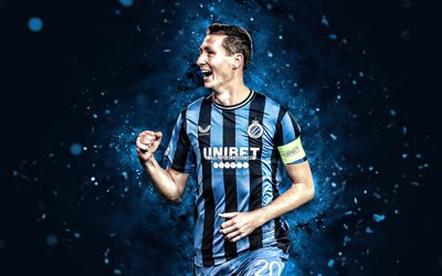 Hans Vanaken, 4k, blue neon lights, Club Brugge KV, Belgian Pro League, Belgian footballers, Hans Vanaken 4K, Club Brugge, football soccer, Brugge FC, Hans Vanaken Brugge