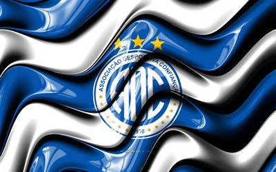 AD Confianca 3D logo, 4k, blue white 3D waves, Brazilian Serie C, football, AD Confianca flag, creative, AD Confianca logo, AD Confianca, Brazilian football club, soccer, Confianca FC