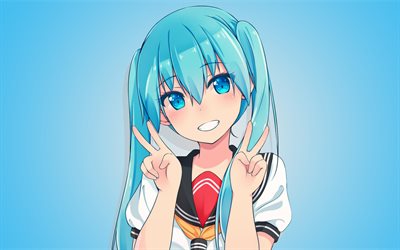 Hatsune Miku, Vokaloid, Japonés Virtual Singer, el pelo azul