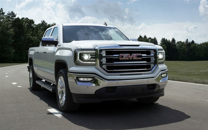 GMC Sierra 1500, 2015, strada, bianco, camion pick-up, auto nuove