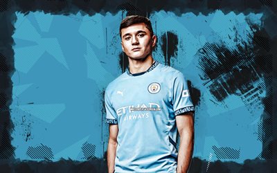 4k, عبدوكودير خوسانوف, خلفية الجرونج الأزرق, مانشستر سيتي fc, الدوري الإنجليزي الممتاز, لاعبي كرة القدم uzbek, عبدوكودير خوسانوف 4k, كرة القدم, مان سيتي, عبدوكودير خوسانوف مانشستر سيتي