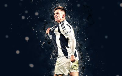 francisco concicao, 4k, luces neón blancas, juventus fc, serie a, futbolistas portugueses, francisco concicao 4k, fútbol americano, fútbol, juventus, mancha, francisco concicao juventus