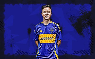 4k, ander herrera, fondo de grunge azul, boca juniors fc, división argentina primaria, futbolistas españoles, ander herrera 4k, fútbol americano, fútbol, cabj, ca boca juniors, ander herrera boca juniors