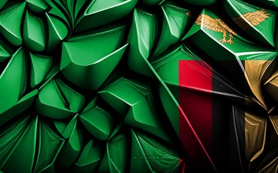 Flag of Zambia, 4k, 3d creative texture, Zambia 3d flag, Africa, Zambia flag, 3d art, Zambia, flag of African countries