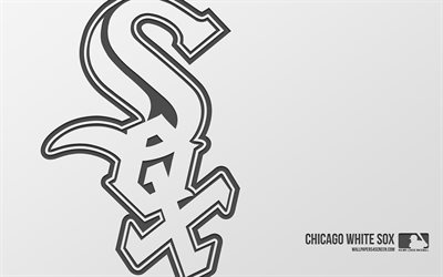 Chicago White Sox logo, 4k, white background, carbon art, Chicago White Sox emblem, American baseball club, MLB, USA, Chicago White Sox, baseball, Major League Baseball