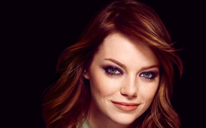 Emma Stone, actress, girls, beauty, 2016, red-haired girl, 5k, face