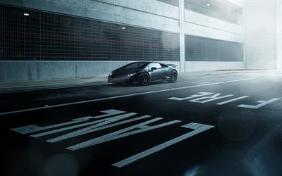 Lamborghini Huracan, LP610-4, 2016, black, tuning, sport coupe