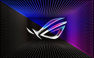 logo rog abstract, 4k, tunnel de points, république des joueurs, rog emblem, arrière pointillés abstraits, œuvres d'art, asus rog, logo de la république des joueurs, logo rog, asus, rog