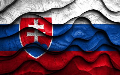 4k, slovakiska flagga, europeiska länder, trä 3d  vågor flaggor, slovakiens dag, slovakiens flagga, slovakien träflagga, europa, slovakiska nationella symboler, slovakia flagga, slovakien