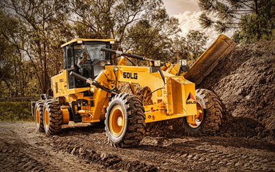 sdlg g9190f, 4k, grader, 2024 grader, baumaschinen, besondere ausrüstung, straßenbau, hdr, 2024 sdlg g9190f, bauausrüstung, shandong lingong  baumaschinen, sdlg