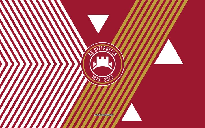 come logo cittadella, 4k, squadra di calcio italiana, sfondo di linee bianche rosse, come cittadella, serie b, italia, line art, come emblema di cittadella, calcio, cittadella