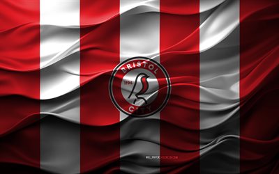 4k, bristol city fc logo, roter weiß 3d  hintergrund, meisterschaft, bristol city fc emblem, englische fußballmannschaft, bristol city fc flagge, 3d  textur, england, bristol city fc, fußball, bristol city