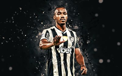 marlon freitas, 4k, vita neonljus, botafogo fc, brasiliansk serie a, brasiliansk fotbollsspelare, botafogo rj, marlon freitas 4k, fotboll, botafogo, marlon freitas botafogo