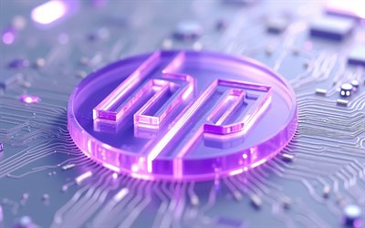 Hewlett-Packard purple glowing logotype, 4k, Hewlett-Packard emblem, Hewlett-Packard logo, HP glowing logo, HP logo, HP emblem, HP sign, HP, Hewlett-Packard