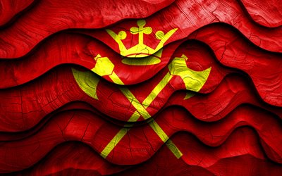 4k, bandera de hordaland, condados de noruega, banderas de madera con ondas 3d, día de hordalandia, bandera de hordalandia, noruega, bandera de madera de hordaland, condados noruegos, hordalandia