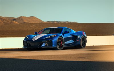 2026, chevrolet corvette grand sport, 4k, vue de face, extérieur, supercar américaine, chevrolet corvette bleue, chevrolet corvette neuve 2026, voitures américaines, chevrolet