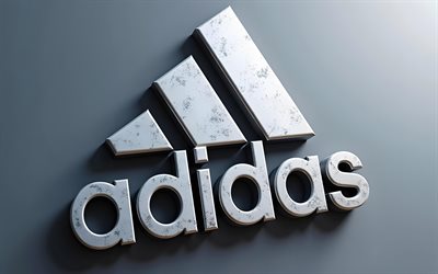 logotipo de piedra de adidas, 4k, minimalismo, fondo de piedra gris, logotipo 3d de adidas, creativo, logotipo de adidas, marcas de moda, adidas