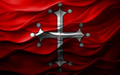 4k, bandera de pisa, ciudades de italia, bandera de pisa 3d, italia, textura 3d, pisa, dia de pisa, símbolos nacionales italianos, arte 3d, bandera de la ciudad de pisa