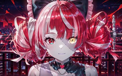 4k, كوريجي أولي, comnightscape, غرز, مستخدم youtube الافتراضي, غيبوبة, vtuber, عمل فني, هولولايف, تغاير اللون, مانغا, قناة كوريجي أولي