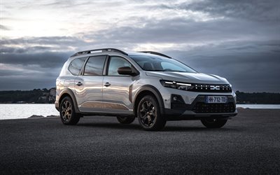 dacia jogger hibrit extreme, 4k, sahil, 2026 araba, gün batımı, dacia jogger, dış, 2026 dacia jogger, romanya arabaları, dacia