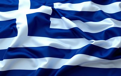 griechenland flagge aus seide, 4k, nahaufnahme, gewellte stofffahnen, europäische länder, flagge griechenlands, europa, griechenland 3d flagge, griechische flagge, griechenland, tag von griechenland, griechische nationalsymbole, griechenland flagge