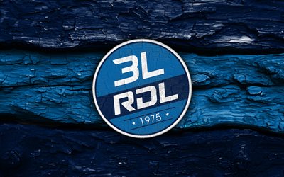 logo en bois rivière du loup 3l, 4k, fond en bois bleu, lnah, hockey, logo rivière du loup 3l, emblème rivière du loup 3l, équipe canadienne de hockey, rivière du loup 3l