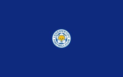 logo, Leicester City, mavi arka planlar, amblemi
