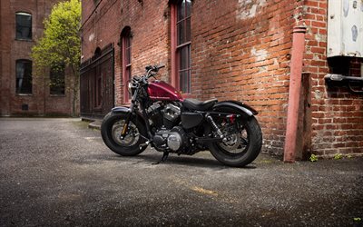 4k, harley davidson sportster xl1200x quarantotto, vista laterale, bicelle 2014, superbike, motociclette americane, 2014 harley davidson sportster xl1200x quarantotto, harley davidson