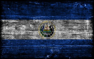 el salvador träflagga, 4k, träregra flaggor, nordamerikanska länder, flagg till el salvador, dag av elsalvador, nordamerika, salvadoriansk flagga, elsalvador, salvadorianska nationella symboler